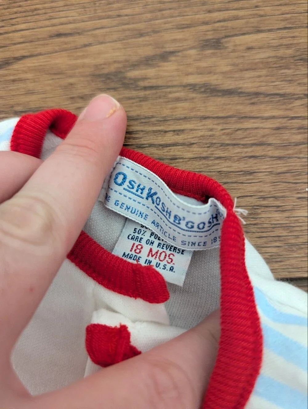 Vintage Osh‎ Kosh Baseball Striped Short Sleeve Shirt